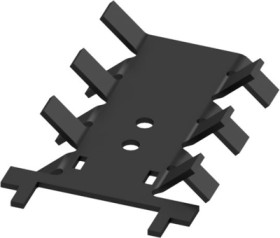 Finger shaped heatsink, (L x W x H) 55.6 x 35.1 x 12.6 mm, 14 K/W, black anodized, 10034976