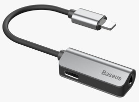ADAPTER BASEUS L32 LIGHTING - LIGHTING PLUS JACK 3,5mm CZARNO SREBRNY (GSM008296)