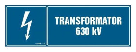ZNAK - HH026 Transformator 630 kVA 45 x 15 cm FN - Folia samoprzylepna