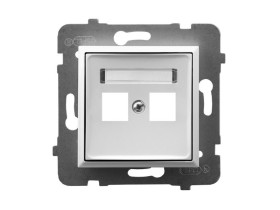 ARIA Obudowa gniazda podwójnego typu Keystone prosta biała GPK-2U/p/00 OSPEL