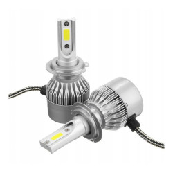 Żarówka LED H7 - zestaw oświetleniowy H7 12-24V COB C6 7600Lm