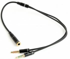 Adapter audio stereo 2x3.5mm minijack - 0.2m