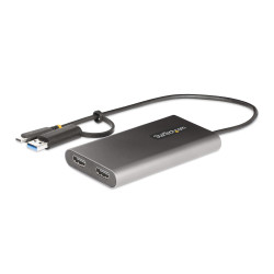 Adapter, 4K @ 60Hz, do wyświetlaczy: 2, USB A, USB C, USB 3.2, HDMI