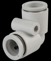 Plug connection, angled, Ø 10 mm <> Ø 10 mm