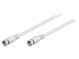 BKF-1000 Kabel 10m F wtyk, z obu stron ekranowane złącza biały 75