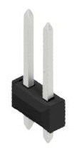 Pin header, 2 pole, pitch 2.54 mm, straight, black, 10054561