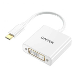 Unitek Adapter USB-C na DVI 1080P@60Hz, biały, 15cm