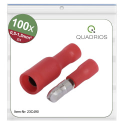 Quadrios 23C490 Złącze okrągłe 0.5 mm² 1.5 mm² czerwony 100 szt.