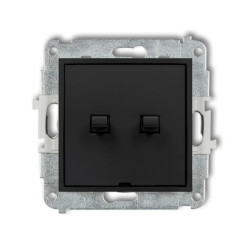 MINI Mechanizm łącznika jednobiegunowego ze schodowym w stylu amerykańskim (dwa klawisze bez piktogramów, wspólne zasilanie) cza