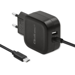 Qoltec Ładowarka sieciowa 17W 5V 3.4A USB + Micro USB