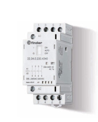 22.34.0.230.4340 cewka 230V AC/DC, Stycznik modułowy 25A 4Z, AUTO-ON-OFF, wskaźnik zadziałania + LED, styk AgSnO2