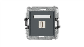 Mini Gniazdo Pojedyncze Usb-Aa 3.0 Grafitowy Mat 28Mgusb-5
