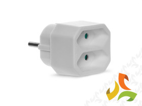 Rozgałęźnik 2x2P/II "złodziejka" 2,5A max 250V biały R-2 ABEX