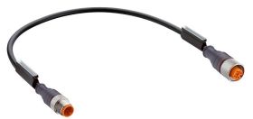 RST 5-RKT 5-228/10 M, 14392, wtyk M12 prosty 5 stykowy + gniazdo M12 proste 5 stykowe, przewód 5x0,50 mm2 PUR czarny, LUMBERG