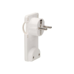 Wtyczka sieciowa UNI-SCHUKO kątowa z.u. płaska biała / ORNO OR-AE-1311/W
