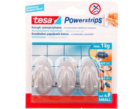 Haczyk samoprzylepny owalny mały 3szt. + plastry max 1kg 4szt. 57519-00100-20