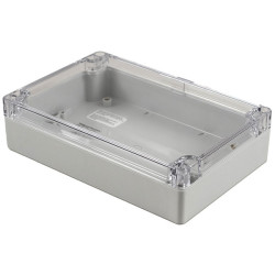 Hammond 1554HL2GYCL Watertight PC Enclosure, Clear Lid 180 x 120 x 45, Grey
