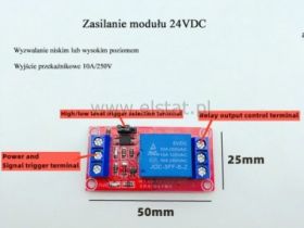 Przekaźnik z izolacją opto 24V; wejście LO/HI; 1P