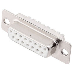 Encitech 2108-0200-12 DM15-SS-W D-Sub Receptacle 15 Pins solder tray