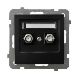 AS Gniazdo antenowe typu F podwójne czarny metalik GPA-2GF/m/33