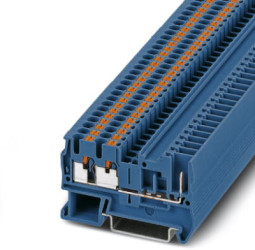 Through terminal block, push-in connection, 0.14-4.0 mm², 1 pole, 24 A, 6 kV, blue, 3209646