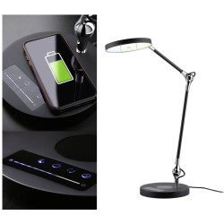 Paulmann 78910 Numis Desk Lamp 11W Black Adjustable Dimmable Qi-Charging