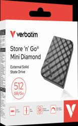 SSD hard drive, 512 GB, USB-C, USB 3.2, black gray, Verbatim 32024