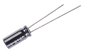 Kondensator 100μF 10V dc Radialny, Otwór przelotowy Rubycon roztaw: 2mm 5 (Dia.) x 11mm