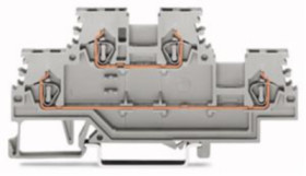 Feed-through/feed-through terminal block, spring-clamp connection, 0.08-1.5 mm², 2 pole, 18 A, 6 kV, gray, 279-501