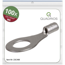 Quadrios 23C498 Ring Terminal 1.5mm² 6.5mm Hole Non-Insulated 100pcs
