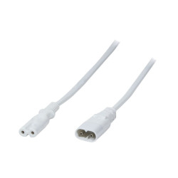 Kabel zasil. z wt. płaskim 2m przedłużacz ósemka biały Przyłącze CP132