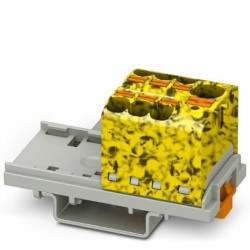 Blok rozdzielczy PTFIX 10/6X4-NS35-FE, żółto-czarne złącze przemysłowe - 6 punktów przyłączeniowych o przekroju 4mm2