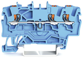 Blok zacisków przelotowych WAGO poziomy: Pojedynczy 22 → 14AWGWciskany zacisk Cage Clamp TOPJOB S, 2201 17.5A