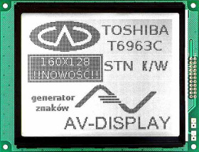 LCD-AG-160128A-FHW K/W-E6 T6963C