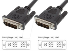 ICOC-DVI-9000 DVI monitor cable DVI 18+5 male connector, Single Link, analogue