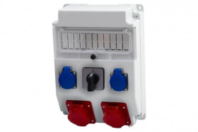 Rozdzielnica CAJA 11M - gniazda 16A 5p, 32A 5p, 2x230V, 0/1(32A) /11 modułów/