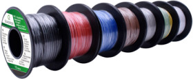 PVC-stranded wires kit, 0.14 mm², black/white/red/blue/brown/gray/green-yellow, outer Ø 1.3 mm, 19011CA084