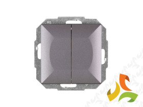 PERŁA Wyłącznik podwójny podświetlany świecznikowy antracyt metalik WP-2PS ABEX