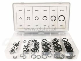 Zestaw zawleczek; seger; od 11 do 21mm; 100szt.