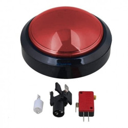 przełącznik przycisk. GRZYBEK 10cm SPST-NO, OFF-(ON) czerwony