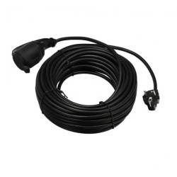 Przedłużacz ogrodowy czarny 20m (3X1,5mm) IP44, gniazdo Schuko HOROZ ELECTRIC