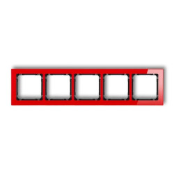 DECO Ramka pięciokrotna - efekt szkła (ramka: czerwona spód: czarny) czerwony 17-12-DRS-5