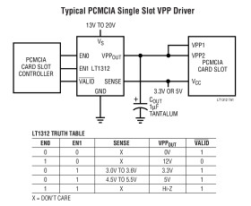 Single PCMCIA VPP Driver/Regulator