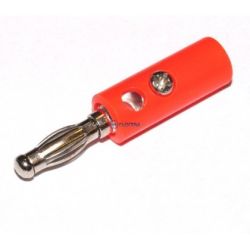 wtyk banan skręcany 4mm czerwony