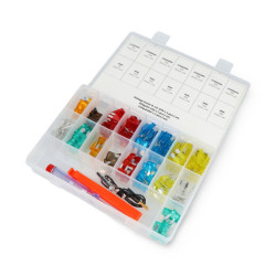 Zestaw bezpieczników samochodowych UNI + MINI 5A-30A + ekstraktor + próbnik napięcia 12V - 150szt.