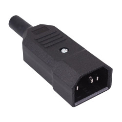C14 IEC Rewireable Straight Cable Plug 10A