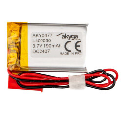 Akumulator litowo-polimerowy Akyga AKY0477 LP402030 Li-Po 3,7V 190mAh PCM JST 2.54...