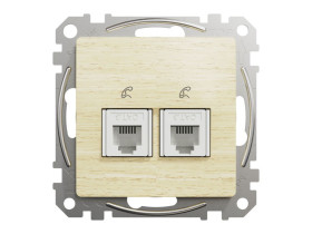 SEDNA DESIGN & ELEMENTS Gniazdo telefoniczne 2xRJ11 brzoza SDD180492 SCHNEIDER ELECTRIC