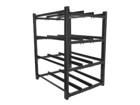 Regał na baterie do UPS 830x650 3 rzędy 4 poziomy (12 półek) (do złożenia)