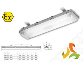 Oprawa przeciwwybuchowa EXP 02-2360 2x36W Ex IP67 POLAM-REM